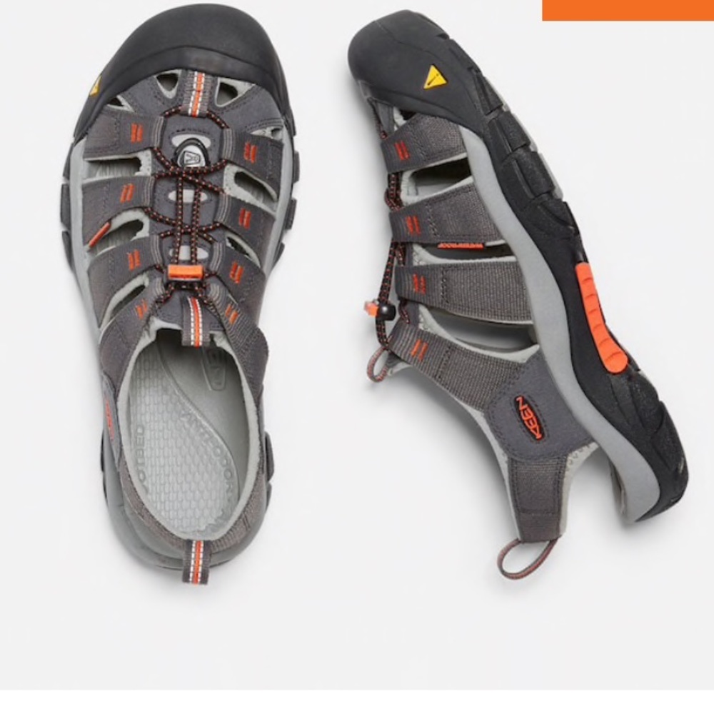MENS KEENS grey, black and orange size 8.5